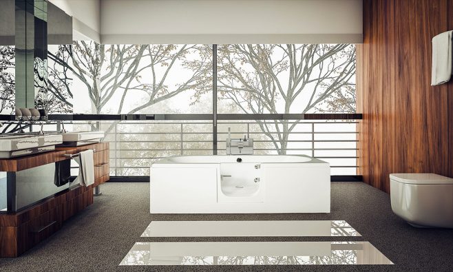 Cortega Double Ended Walk in Bath With Glass Door